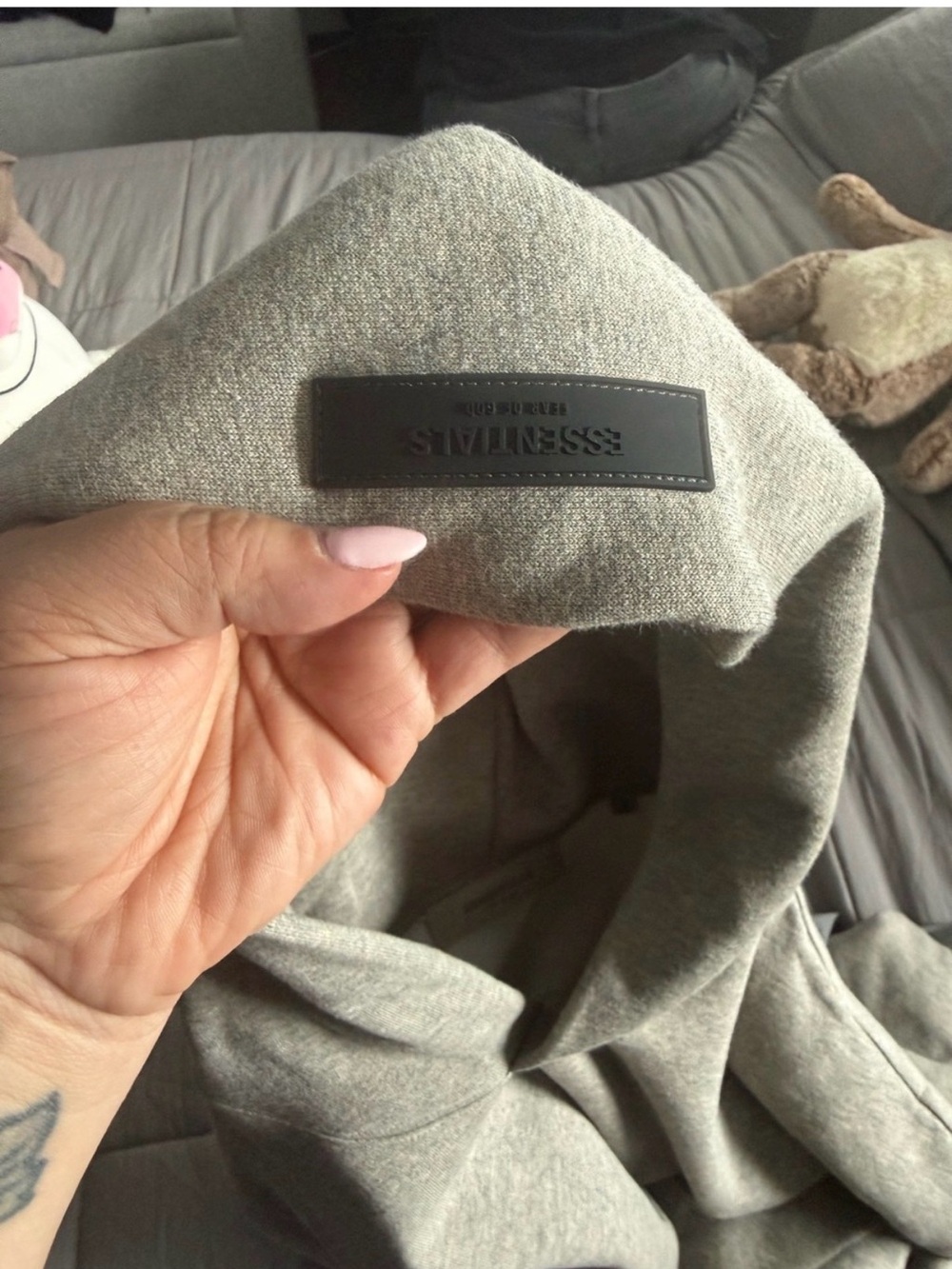 Essentials Light Heather Grey Pullover Hoodie - Picture 4 of 4